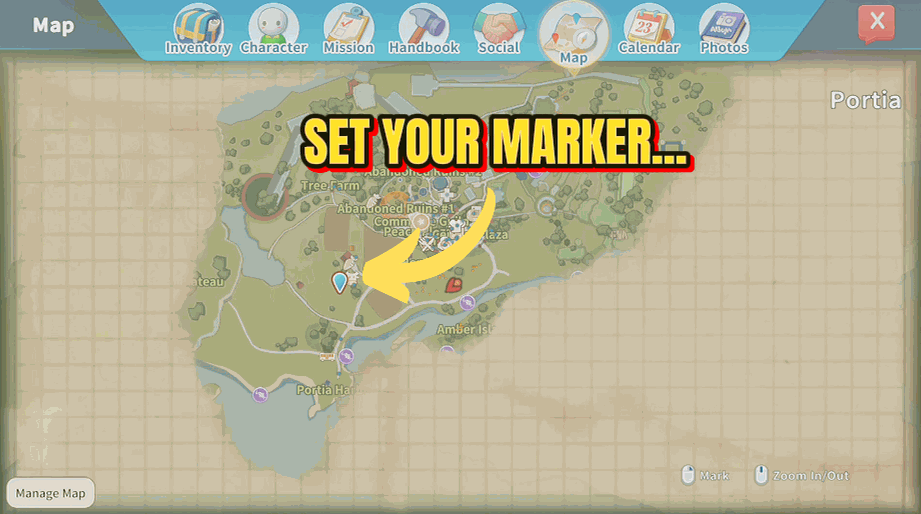 My Time at Portia — Waypoint Warp (Teleport to Map Marker) (screenshot 2)